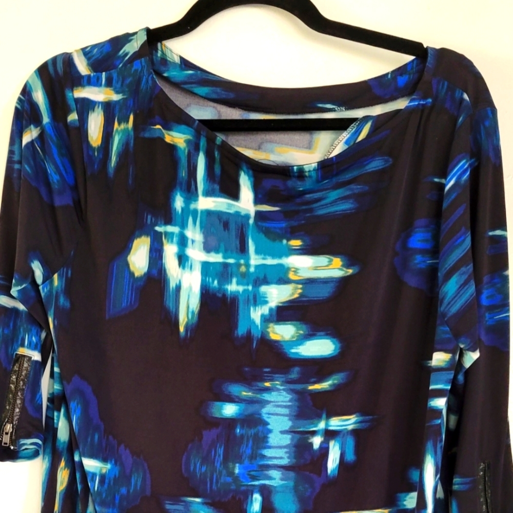 Apostrophe Multicolored Spandex Sheath Dress, Size L